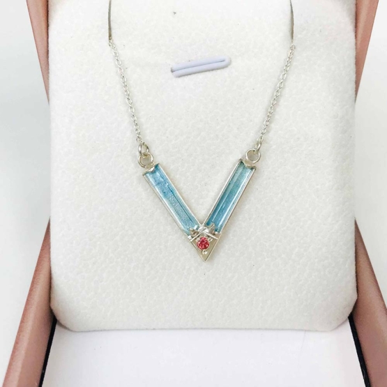 Aquamarine choker necklace