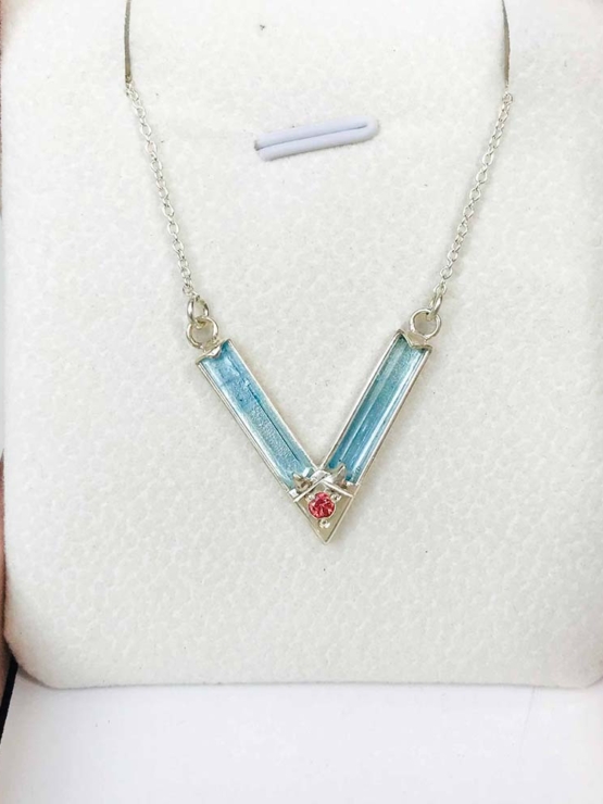 Aquamarine choker necklace