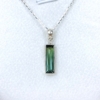 Faceted green tourmaline pendant necklace for girls - Fine green tourmaline pendant necklace