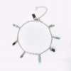 Green tourmaline anklet for girls- Green tourmaline crystal anklet - raw Green tourmaline anklet - Green tourmaline stone anklet
