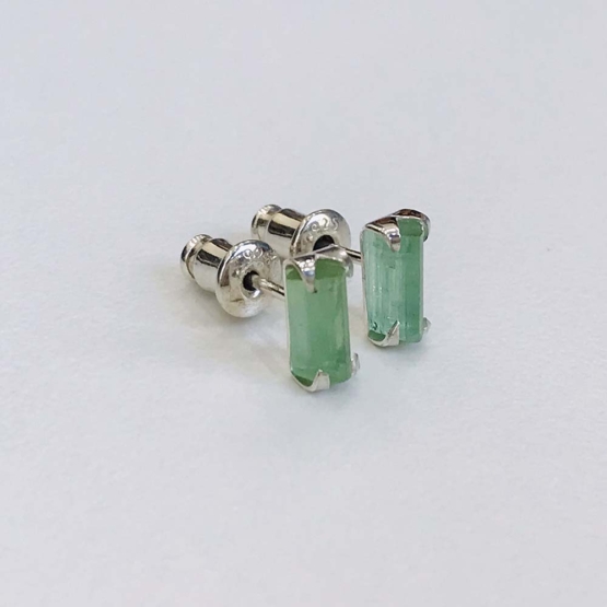 Green tourmaline stud earrings