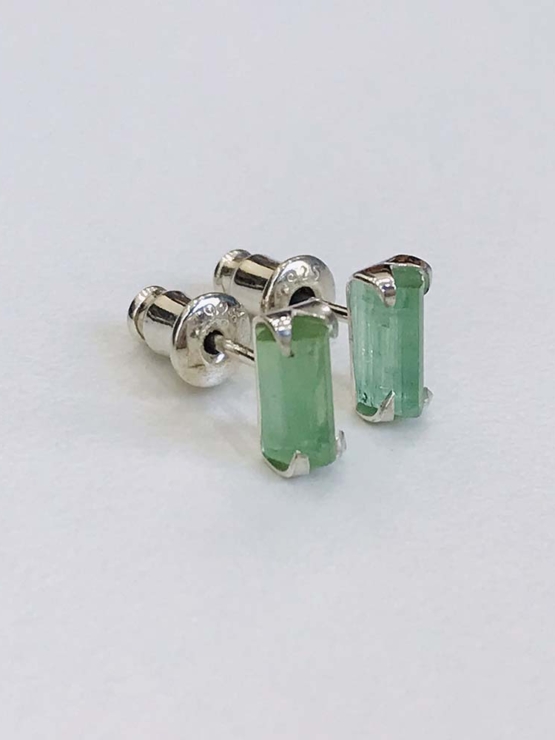 Green tourmaline stud earrings