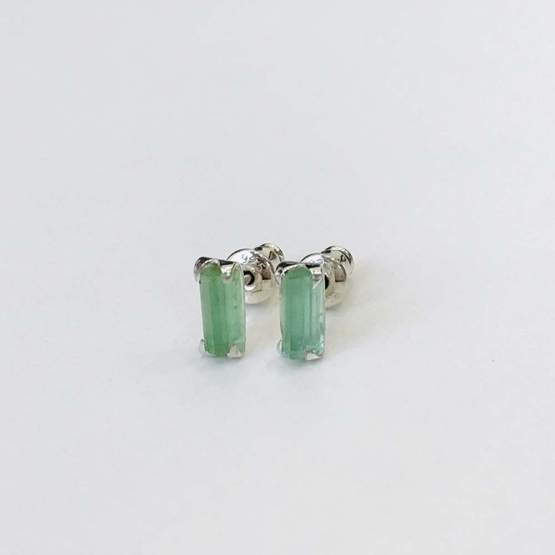 Green tourmaline stud earrings