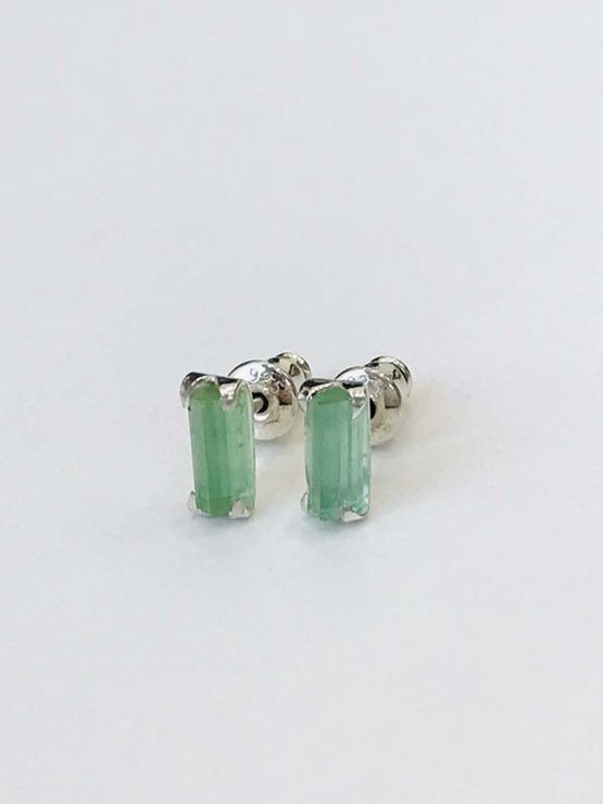 Green tourmaline stud earrings