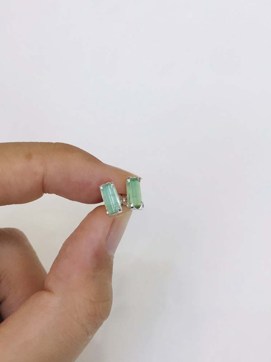 Green tourmaline stud earrings