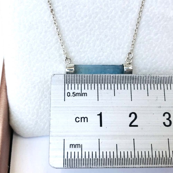 Horizontal aquamarine necklace for girls - aquamarine choker - horizontal crystal choker