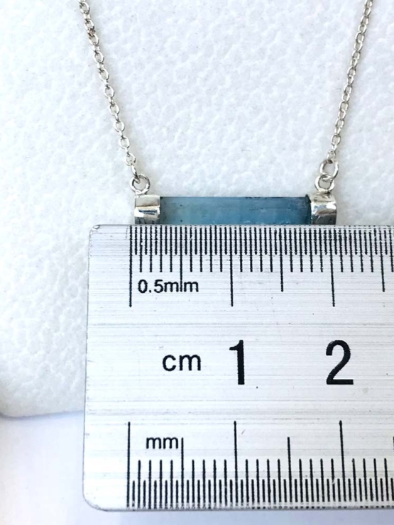 Horizontal aquamarine necklace for girls - aquamarine choker - horizontal crystal choker