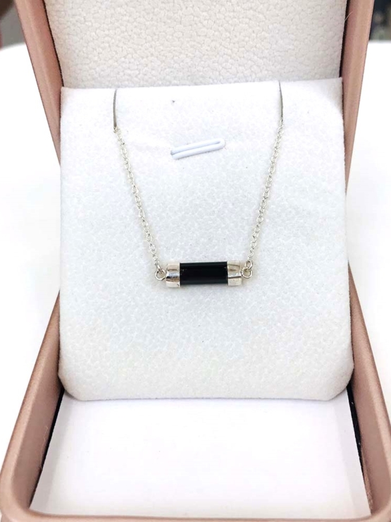 Horizontal black tourmaline choker for girls - black tourmaline choker - horizontal crystal choker