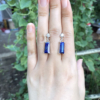 Lapis dangle earrings for girls- Lapis lazuli dangle earrings - lapis jewelry- Blue stone earrings