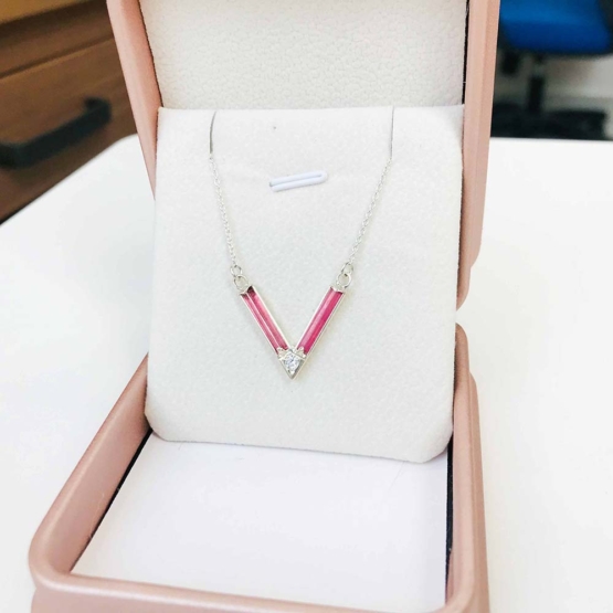 Pink tourmaline choker necklace