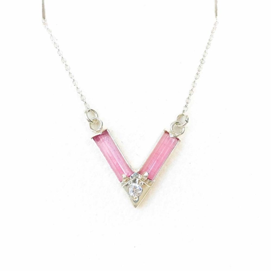 Pink tourmaline choker necklace