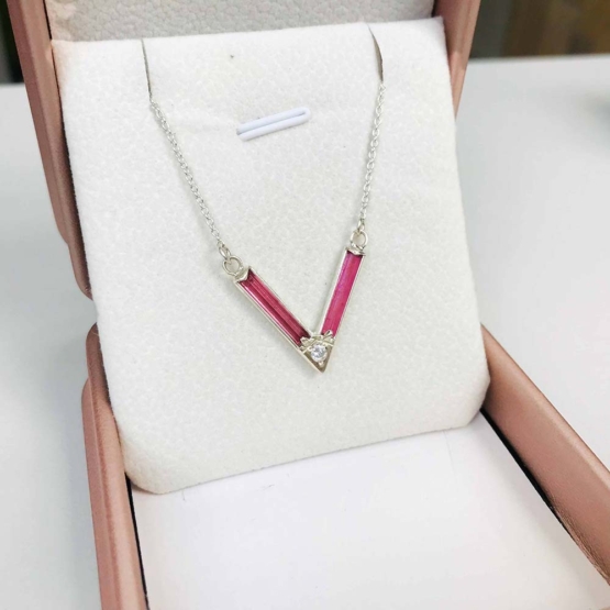Pink tourmaline choker necklace