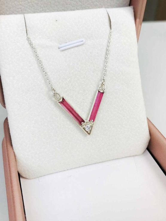Pink tourmaline choker necklace