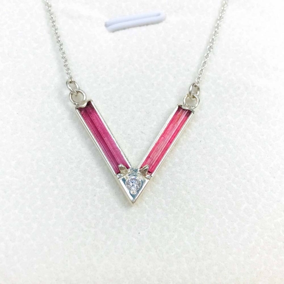 Pink tourmaline choker necklace