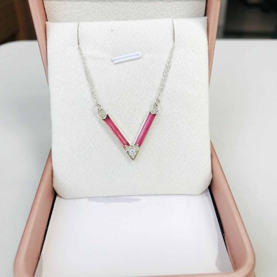 Pink tourmaline choker necklace