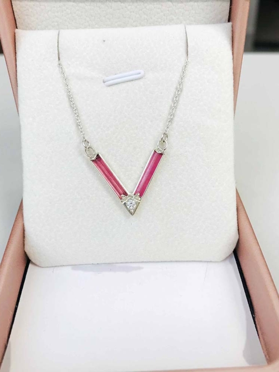 Pink tourmaline choker necklace
