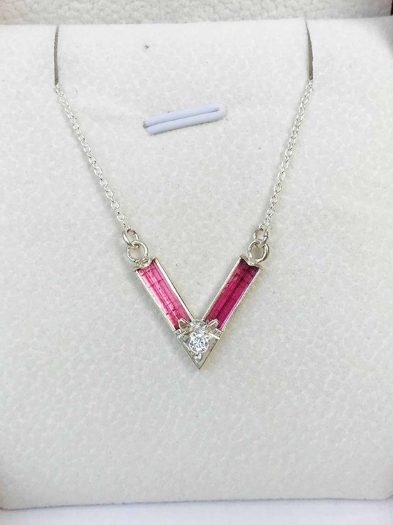 Pink tourmaline choker necklace