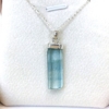Raw aquamarine crystal pendant necklace for girls-Natural aquamarine pendant-Blue gemstone pendant