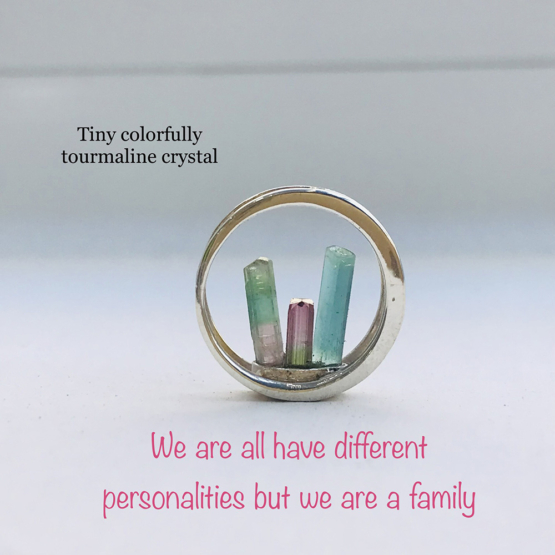Raw tourmaline pendant necklace for girls