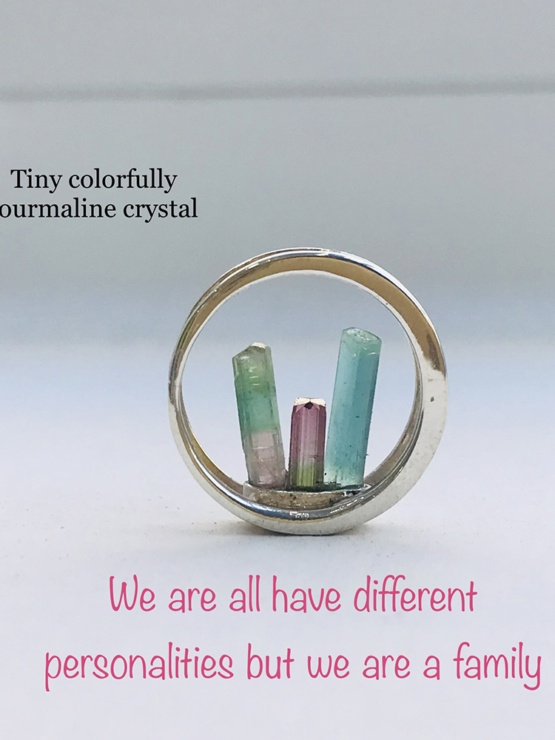 Raw tourmaline pendant necklace for girls