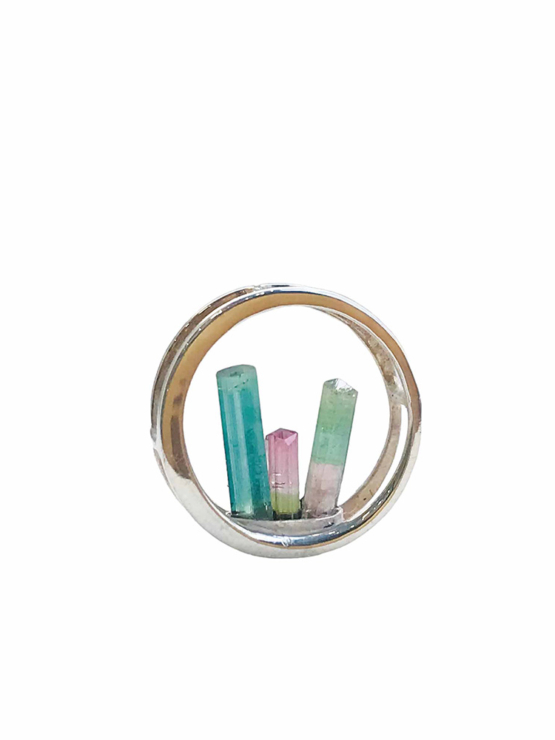 Raw tourmaline pendant necklace for girls