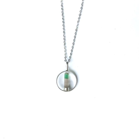 Bicolor tourmaline pendant for girls - Small bicolor tourmaline pendant necklace