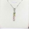 Bicolor tourmaline pendant for girls - Small bicolor tourmaline pendant necklace