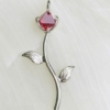 Red spinel rose pendant for girls - spinel crystal rose pendant- red stone pendant