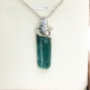 indicolite tourmaline crystal pendant necklace for men- blue tourmaline pendant- sterling silver tourmaline pendant- raw tourmaline pendant for men