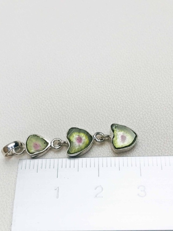 Combined watermelon tourmaline pendant sterling silver watermelon tourmaline pendant