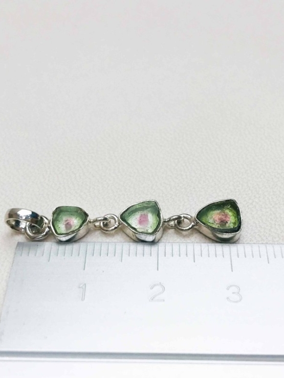 Combined watermelon tourmaline pendant sterling silver watermelon tourmaline pendant