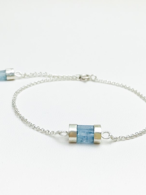 Dainty aquamarine bracelet for girls