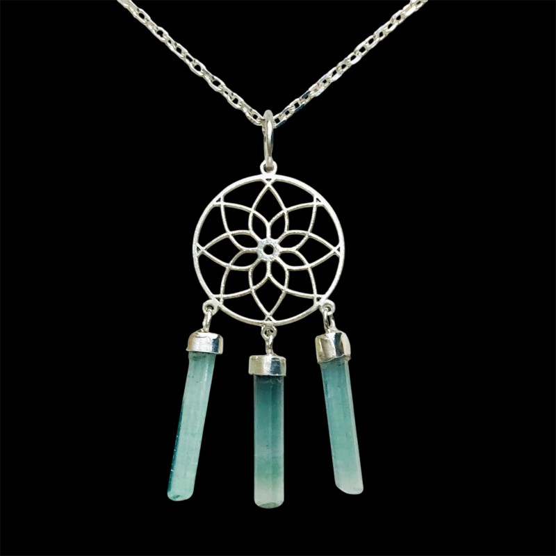 Blue dream catcher tourmaline pendant dream catcher necklace blue tourmaline crystal sterling silver pendant Blue dream catcher tourmaline pendant dream catcher necklace blue tourmaline crystal sterling silver pendant