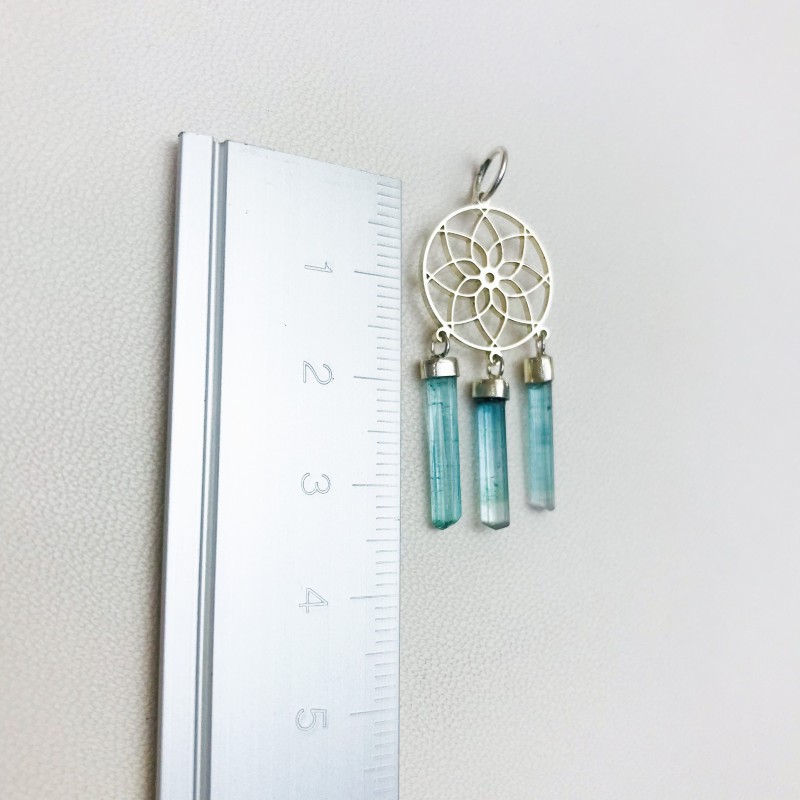 Blue dream catcher tourmaline pendant dream catcher necklace blue tourmaline crystal sterling silver pendant Blue dream catcher tourmaline pendant dream catcher necklace blue tourmaline crystal sterling silver pendant