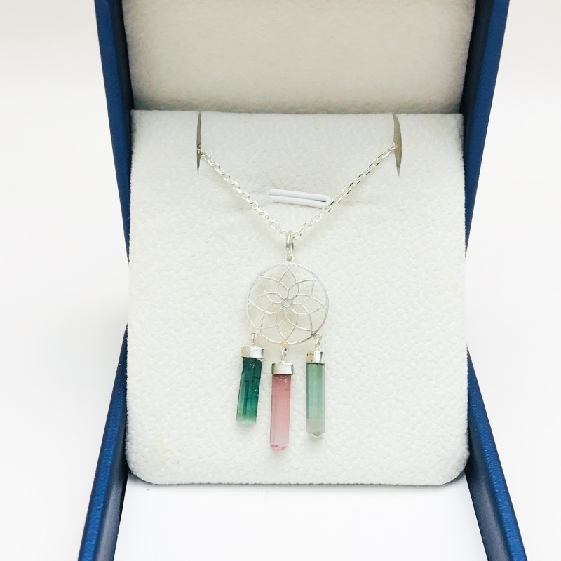 Dream catcher tourmaline pendant dream catcher necklace tourmaline crystal sterling silver pendant Dream catcher tourmaline pendant dream catcher necklace tourmaline crystal sterling silver pendant