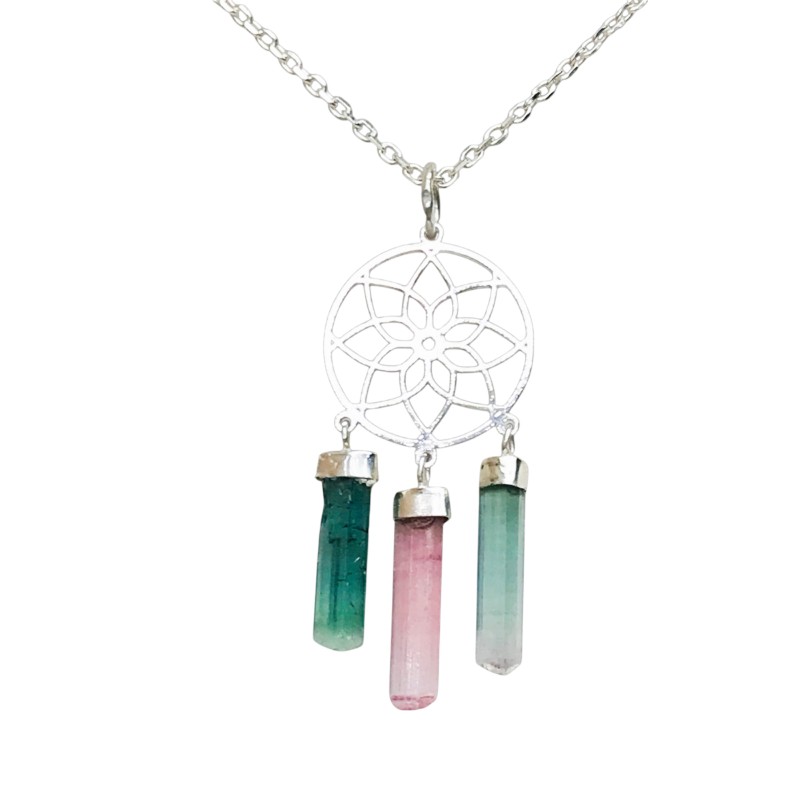 Dream catcher tourmaline pendant dream catcher necklace tourmaline crystal sterling silver pendant Dream catcher tourmaline pendant dream catcher necklace tourmaline crystal sterling silver pendant