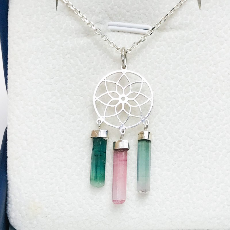Dream catcher tourmaline pendant dream catcher necklace tourmaline crystal sterling silver pendant Dream catcher tourmaline pendant dream catcher necklace tourmaline crystal sterling silver pendant