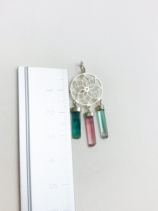 Dream catcher tourmaline pendant dream catcher necklace tourmaline crystal sterling silver pendant