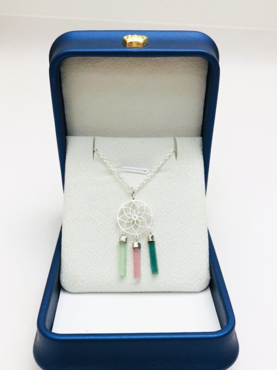 Dream catcher tourmaline pendant dream catcher necklace tourmaline crystal sterling silver pendant