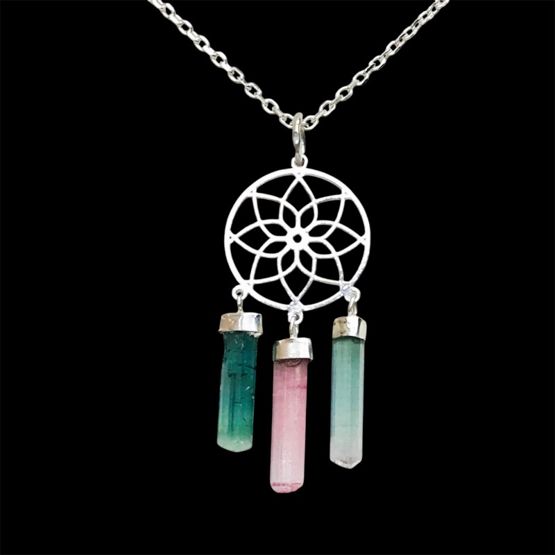 Dream catcher tourmaline pendant dream catcher necklace tourmaline crystal sterling silver pendant Dream catcher tourmaline pendant dream catcher necklace tourmaline crystal sterling silver pendant