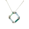 Polygon tourmaline pendant Sterling silver tourmaline pendant rectangle tourmaline pendant blue aquamarine pendant