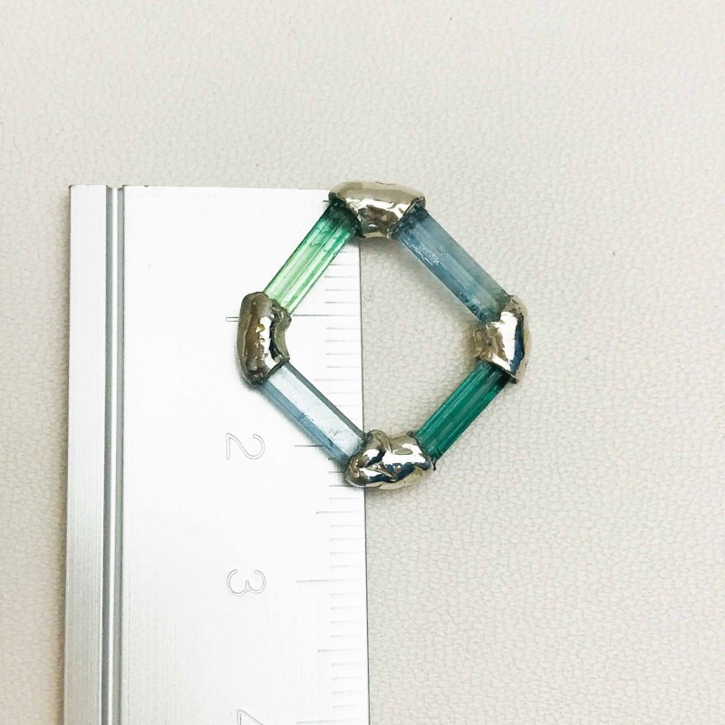 Sterling silver tourmaline pendant rectangle tourmaline pendant blue aquamarine pendant Polygon tourmaline pendant Sterling silver tourmaline pendant rectangle tourmaline pendant blue aquamarine pendant