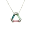 Triangle raw tourmaline pendant sterling silver triangle tourmaline pendant multicolor tourmaline pendant