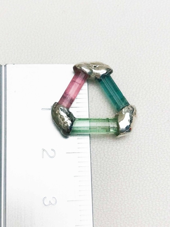 Triangle tourmaline pendant sterling silver triangle tourmaline pendant multicolor tourmaline pendant