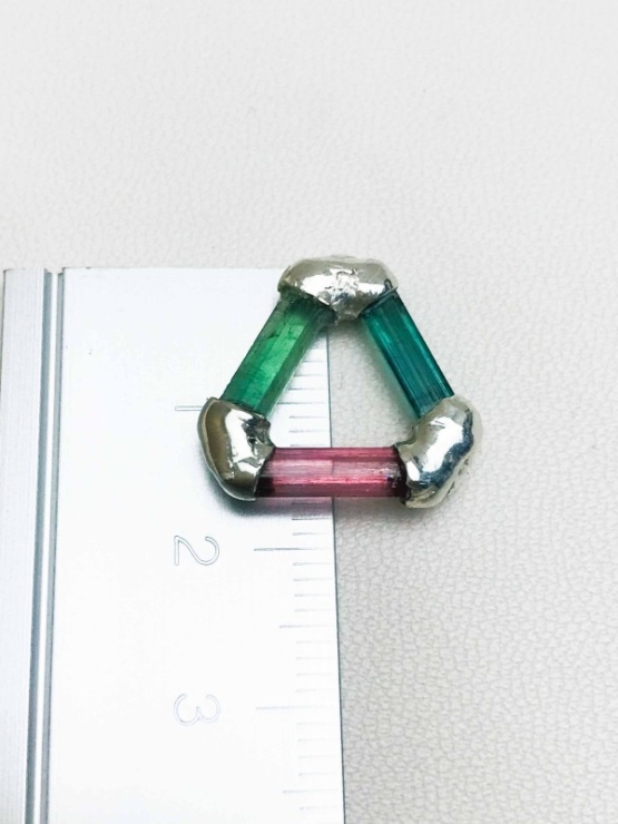 Triangle tourmaline pendant sterling silver triangle tourmaline pendant multicolor tourmaline pendant