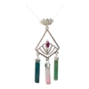Boho tourmaline crystal pendant silver tourmaline lotus pendant silver silver multicolor tourmaline lotus pendant