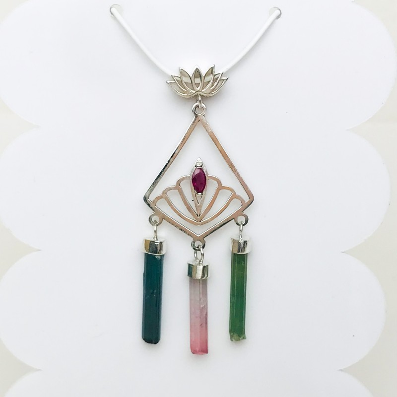 Boho tourmaline crystal pendant silver tourmaline lotus pendant silver silver multicolor tourmaline lotus pendant Boho tourmaline crystal pendant silver tourmaline lotus pendant silver silver multicolor tourmaline lotus pendant
