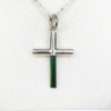 Green tourmaline cross pendant Sterling silver tourmaline crystal pendant Green tourmaline jewelry natural tourmaline pendant