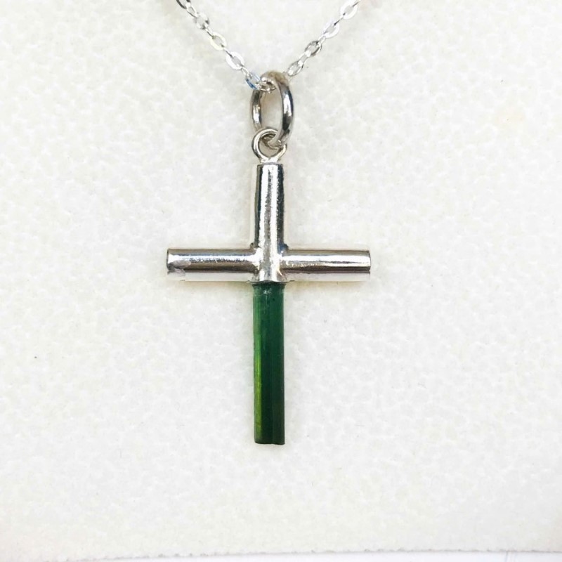 Green tourmaline cross pendant Sterling silver tourmaline crystal pendant Green tourmaline jewelry natural tourmaline pendant Green tourmaline cross pendant Sterling silver tourmaline crystal pendant Green tourmaline jewelry natural tourmaline pendant