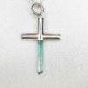 Green tourmaline cross pendant Sterling silver tourmaline crystal pendant Green tourmaline jewelry natural tourmaline pendant